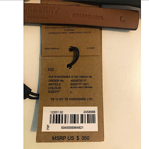 Monogram Motif Reversible Leather Belt Burberry - Picture 13 of 13